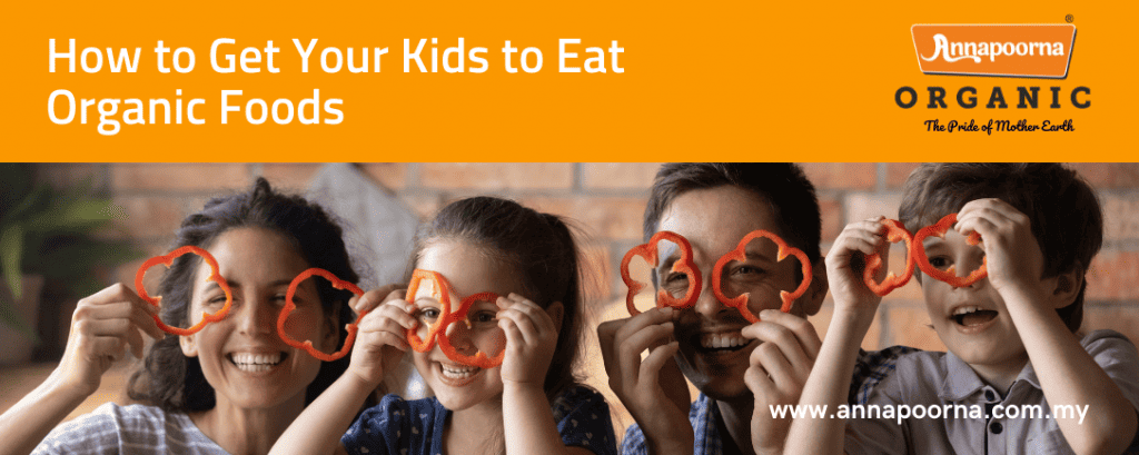A family having fun with organic foods