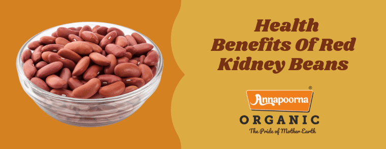 Banner image showing organic red kidney beans from Annapoorna Organic, KL